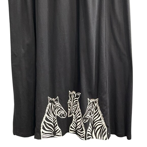 Vintage Olivia Rose Dress Women 20W Black Maxi T Shirt Zebra Print Modest Church - Picture 3 of 9